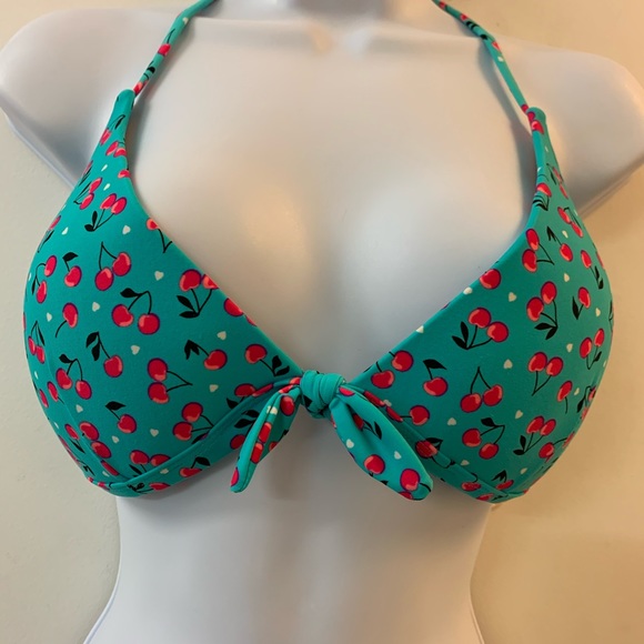 Junior Retro Halter With Tie Push Up Swim Wear - Picture 2 of 6